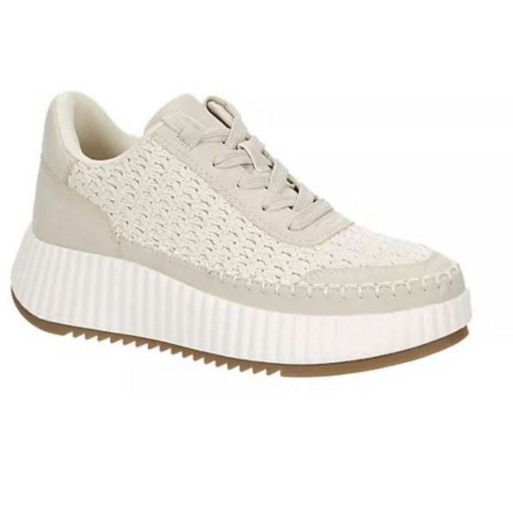 Dolce Vita Woven Cream and Tan Sneakers